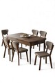 Set masa extensibila si scaune, Hanah Home, Exve, Baroc / Cappuccino