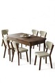 Set masa extensibila si scaune, Hanah Home, Exve, Baroc / Crem