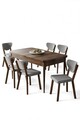 Set masa extensibila si scaune, Hanah Home, Exve, Baroc / Gri