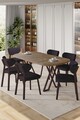 Set masă și scaune (7 piese), Hanah Home, Axton, Pin Atlantic / Antracit