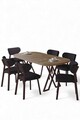 Set masă și scaune (7 piese), Hanah Home, Axton, Pin Atlantic / Antracit