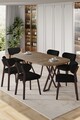 Set masă și scaune (7 piese), Hanah Home, Axton, Pin Atlantic / Negru