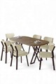 Set masă și scaune (7 piese), Hanah Home, Axton, Pin Atlantic / Crom