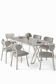 Set masă și scaune (7 piese), Hanah Home, Axton, Alb/Gri