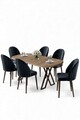 Set masă și scaune (7 piese), Hanah Home, Kaye, Pin Atlantic / Antracit
