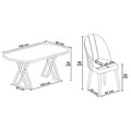 Set masă și scaune (7 piese), Hanah Home, Kaye, Pin Atlantic / Antracit