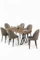 Set masă și scaune (7 piese), Hanah Home, Kaye, Pin Atlantic / Cappuccino