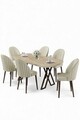 Set masă și scaune (7 piese), Hanah Home, Kaye, Travertin / Crem