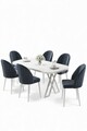 Set masă și scaune (7 piese), Hanah Home, Kaye, Alb / Antracit