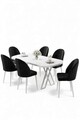 Set masă și scaune (7 piese), Hanah Home, Kaye, Alb/Negru