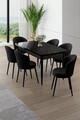 Set masa extensibila si scaune, Hanah Home, Asfel, Marmură neagră / Negru