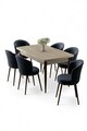 Set masa extensibila si scaune, Hanah Home, Asfel, Travertin / Antracit