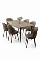 Set masa extensibila si scaune, Hanah Home, Asfel, Travertin / Cappuccino