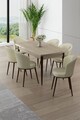 Set masa extensibila si scaune, Hanah Home, Asfel, Travertin / Crem