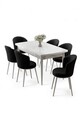 Set masa extensibila si scaune, Hanah Home, Asfel, Alb/Negru