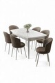 Set masa extensibila si scaune, Hanah Home, Asfel, Alb / Cappuccino