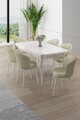 Set masa extensibila si scaune, Hanah Home, Asfel, Alb / Crem