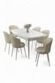 Set masa extensibila si scaune, Hanah Home, Asfel, Alb / Crem