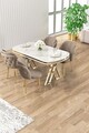 Set masă și scaune (5 bucăți), Hanah Home, Zae, Marmură albă / Auriu / Cappuccino