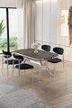 Set masă și scaune (5 bucăți), Hanah Home, Olya, Antracit / Crom