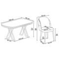 Set masă și scaune (7 piese), Hanah Home, Zae, Marmură albă / Auriu / Antracit