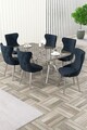Set masa extensibila si scaune, Hanah Home, Esla, Antracit / Crom
