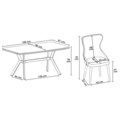 Set masa extensibila si scaune, Hanah Home, Esla, Marmură neagră / Crom / Negru