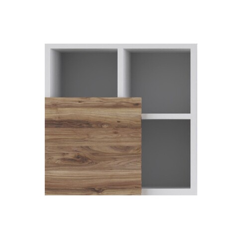 Dulap multifunctional, Hanah Home, Abra Left Up, 50x50x25 cm, Nuc/Alb