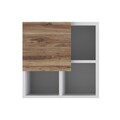 Dulap multifunctional, Hanah Home, Abra Left Up, 50x50x25 cm, Nuc/Alb