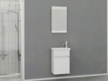 Set mobilier de baie (2 piese), Hanah Home, Mare 45, Alb mat