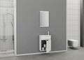 Set mobilier de baie (2 piese), Hanah Home, Mare 45, Alb mat
