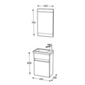 Set mobilier de baie (2 piese), Hanah Home, Mare 45, Alb mat