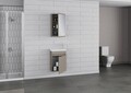 Set mobilier de baie (2 piese), Hanah Home, Sole 45, Latte