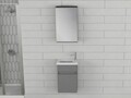 Set mobilier de baie (2 piese), Hanah Home, Sole 45, Gri Mat
