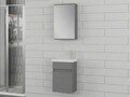 Set mobilier de baie (2 piese), Hanah Home, Sole 45, Gri Mat