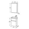 Set mobilier de baie (2 piese), Hanah Home, Sole 45, Gri Mat