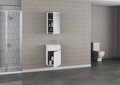 Set mobilier de baie (2 piese), Hanah Home, Sole 45, Alb mat