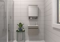 Set mobilier de baie (2 piese), Hanah Home, Pıccolo 50, Latte