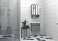 Set mobilier de baie (2 piese), Hanah Home, Pıccolo 50, Gri Mat