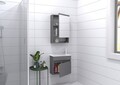Set mobilier de baie (2 piese), Hanah Home, Pıccolo 50, Gri Mat