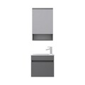 Set mobilier de baie (2 piese), Hanah Home, Pıccolo 50, Gri Mat