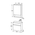 Set mobilier de baie (2 piese), Hanah Home, Pıccolo 50, Gri Mat