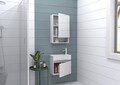 Set mobilier de baie (2 piese), Hanah Home, Pıccolo 50, Alb mat