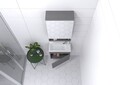 Set mobilier de baie (2 piese), Hanah Home, Pıccolo 50, Alb mat