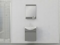 Set mobilier de baie (2 piese), Hanah Home, Mare 55, Gri Mat
