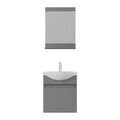 Set mobilier de baie (2 piese), Hanah Home, Mare 55, Gri Mat
