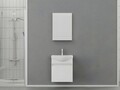 Set mobilier de baie (2 piese), Hanah Home, Mare 55, Alb mat