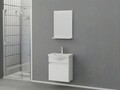 Set mobilier de baie (2 piese), Hanah Home, Mare 55, Alb mat