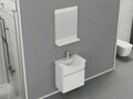 Set mobilier de baie (2 piese), Hanah Home, Mare 55, Alb mat