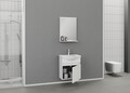 Set mobilier de baie (2 piese), Hanah Home, Mare 55, Alb mat